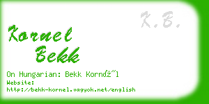 kornel bekk business card